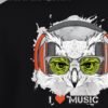 i love music owl round neck tshirt fabric detail i love music owl round neck tshirt fabric detail