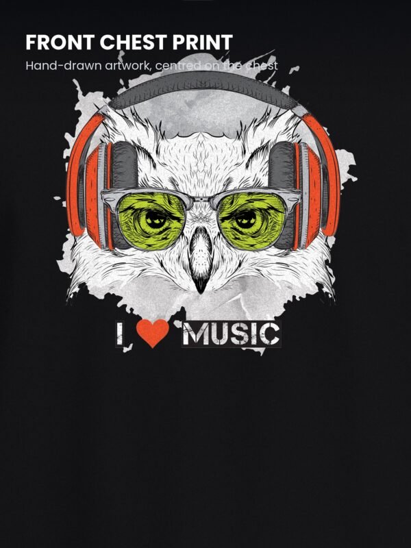 i love music owl round neck tshirt print detail i love music owl round neck tshirt print detail