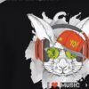 i love music rabbit yo round neck tshirt fabric detail
