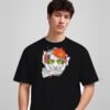 i-love-music-tiger-yo-round-neck-tshirt-black-full I Love Music tiger yo round neck t-shirt in black, front