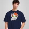 i-love-music-tiger-yo-round-neck-tshirt-navy-blue-full I Love Music tiger yo round neck t-shirt in navy blue, front