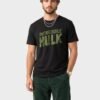 Incredible Hulk Textured Print Round Neck T-Shirt in Black, front view Incredible Hulk Textured Print Round Neck T-Shirt in Black, front view