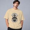 indian-chief-biker-tshirt-beige-front Indian Chief Motor Club Retro Round Neck T-Shirt in beige, front view – Kool Kameez