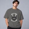 indian-chief-biker-tshirt-charcoal-melange-front Indian Chief Motor Club Retro Round Neck T-Shirt in charcoal melange, front view – Kool Kameez