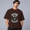 indian-chief-biker-tshirt-coffee-brown-front Indian Chief Motor Club Retro Round Neck T-Shirt in coffee brown, front view – Kool Kameez