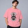 indian-chief-biker-tshirt-flamingo-front Indian Chief Motor Club Retro Round Neck T-Shirt in flamingo, front view – Kool Kameez