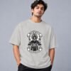 indian-chief-biker-tshirt-grey-melange-front Indian Chief Motor Club 240 GSM Oversized Tee in grey melange, front view – Kool Kameez