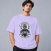 indian-chief-biker-tshirt-lavender-front Indian Chief Motor Club 240 GSM Oversized Tee in lavender, front view – Kool Kameez