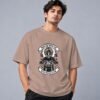 indian-chief-biker-tshirt-mushroom-front Indian Chief Motor Club Retro Round Neck T-Shirt in mushroom, front view – Kool Kameez