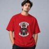 indian-chief-biker-tshirt-red-front Indian Chief Motor Club 240 GSM Oversized Tee in red, front view – Kool Kameez