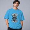 indian-chief-biker-tshirt-skyblue-front Indian Chief Motor Club Retro Round Neck T-Shirt in skyblue, front view – Kool Kameez