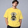 indian-chief-biker-tshirt-yellow-front Indian Chief Motor Club Retro Round Neck T-Shirt in yellow, front view – Kool Kameez