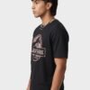 Jurassic Park Distressed Logo Round Neck T-Shirt in Black, side view