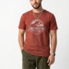 Jurassic Park Distressed Logo Round Neck T-Shirt in Brown, front view