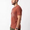 Jurassic Park Distressed Logo Round Neck T-Shirt in Brown, side view