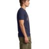 Jurassic Park Distressed Logo Round Neck T-Shirt in Navy Blue, side view