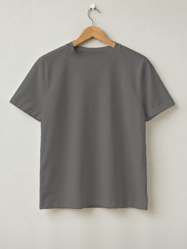 King Of The Gym Round Neck T-Shirt - Charcoal Melange - Back View