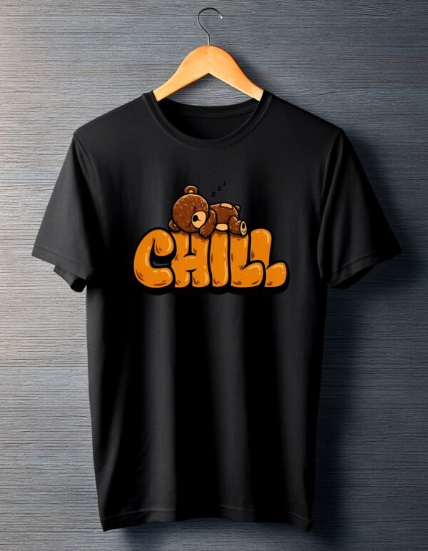 kk-chill-bear-oversized-tee-2-hd Chill Bear 180 GSM Oversized Tee — black, view 2