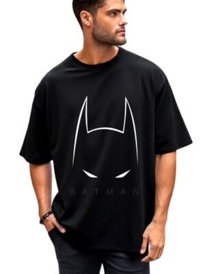 Dark Knight Aesthetic 180 GSM Oversized Tee — black, view 1