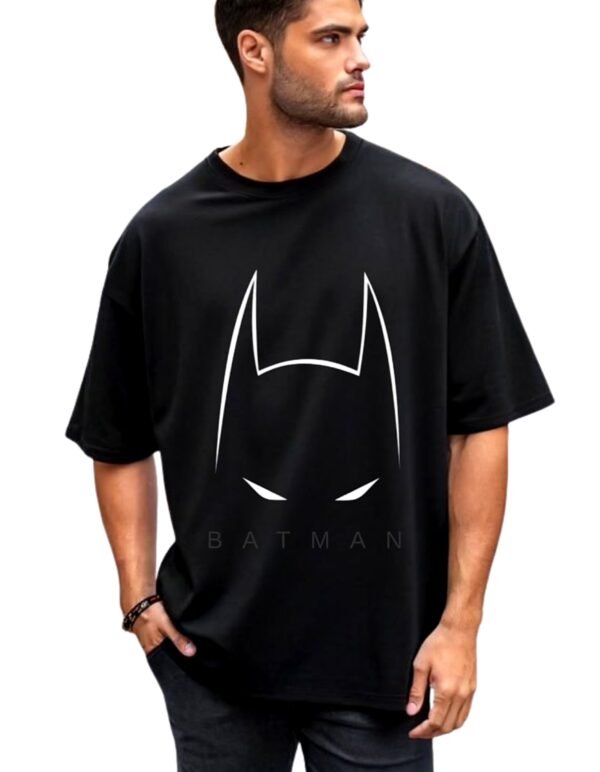Dark Knight Aesthetic 180 GSM Oversized Tee — black, view 1