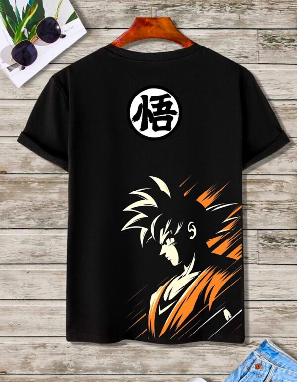 Goku Orange Aesthetic 180 GSM Oversized Tee — black, view 2