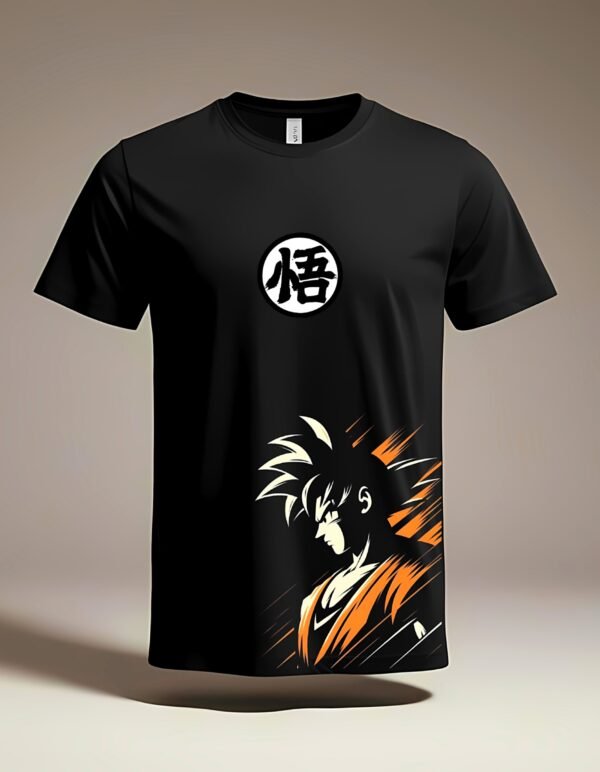 Goku Orange Aesthetic 180 GSM Oversized Tee — black, view 3
