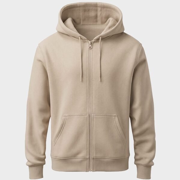 kk-hoodie-beige (HD) Zip-Up Hoodie 320 GSM — beige