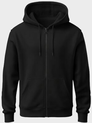 kk-hoodie-black (HD) Zip-Up Hoodie 320 GSM — black