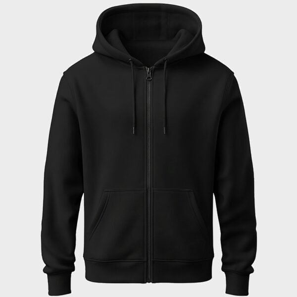kk-hoodie-black (HD) Zip-Up Hoodie 320 GSM — black