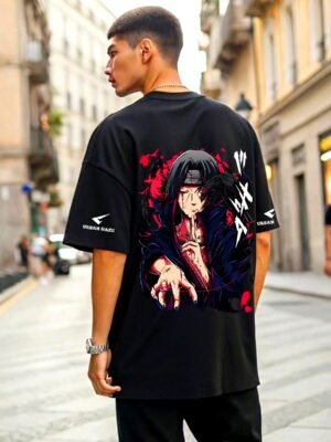 kk-itachi-silence-oversized-tee-1-hd Itachi Silence 180 GSM Oversized Tee — black, view 1