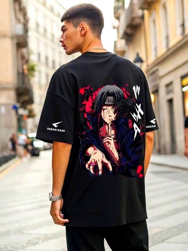 Itachi Silence 180 GSM Oversized Tee — black, view 1
