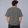 Kool Kameez charcoal melange T-shirt, plain back view