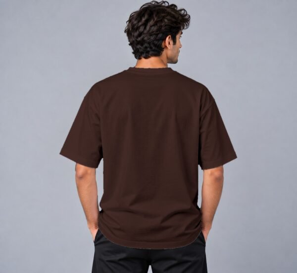 Kool Kameez coffee brown T-shirt, plain back view
