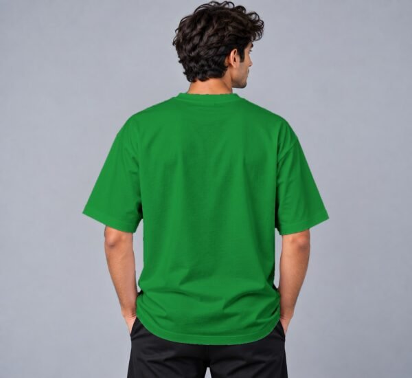 Kool Kameez flag green T-shirt, plain back view