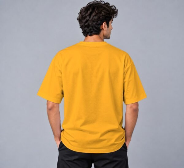 Kool Kameez golden yellow T-shirt, plain back view