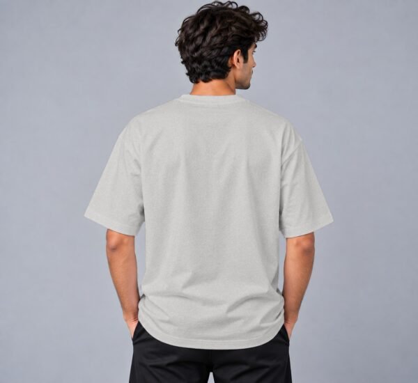 Kool Kameez grey melange T-shirt, plain back view