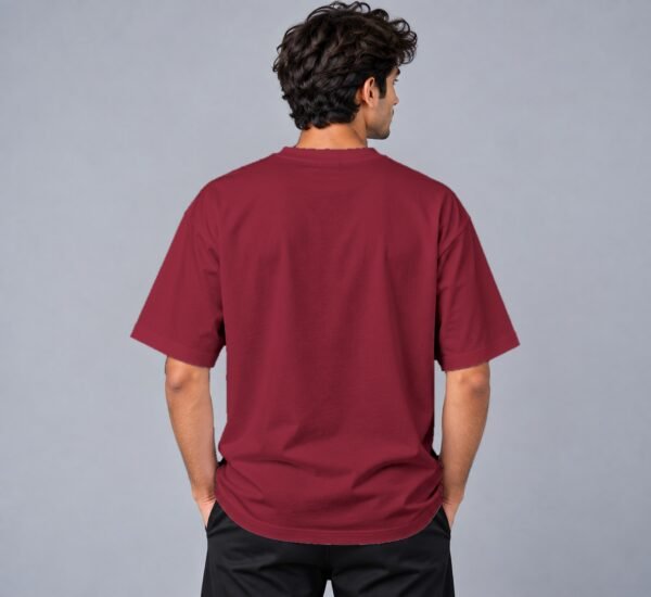 Kool Kameez maroon T-shirt, plain back view