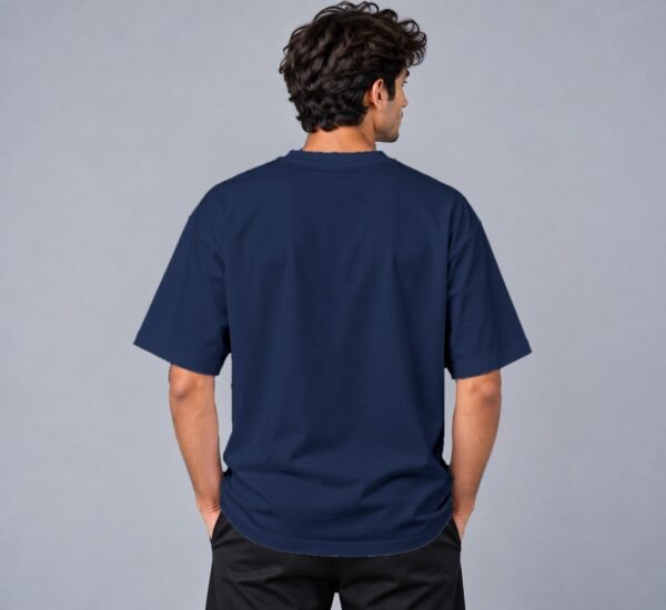 Kool Kameez navy blue T-shirt, plain back view