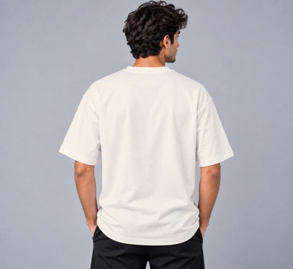 Kool Kameez off white T-shirt, plain back view
