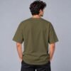 Kool Kameez olive green T-shirt, plain back view