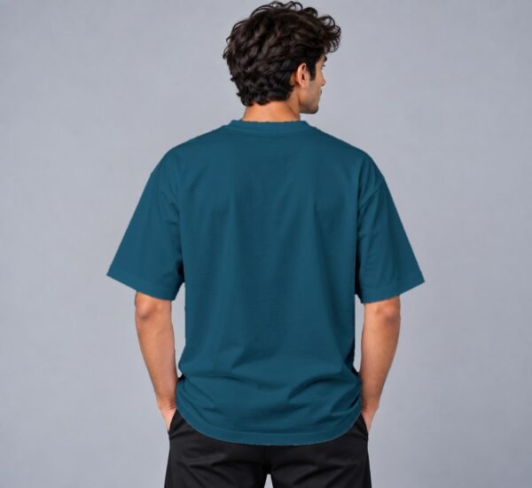 Kool Kameez petrol blue T-shirt, plain back view
