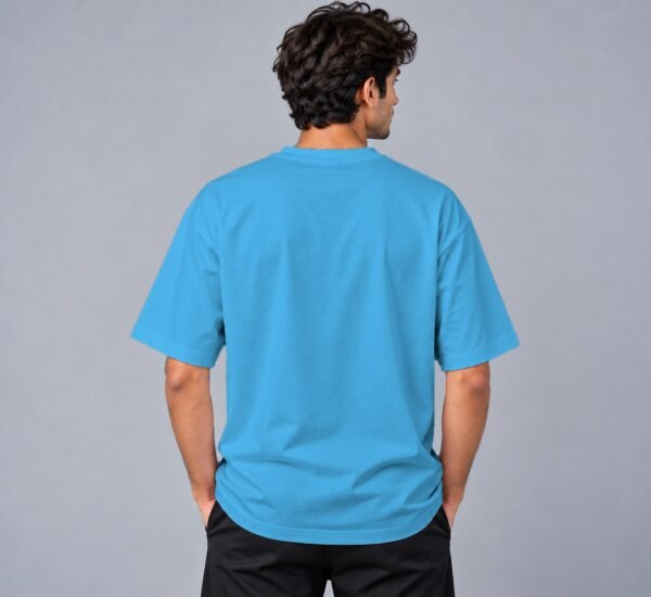 Kool Kameez skyblue T-shirt, plain back view