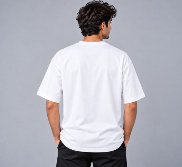 Kool Kameez white T-shirt, plain back view