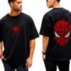kk-peter-parker-spider-mask-oversized-tee-1-hd Peter Parker Spider Mask 180 GSM Oversized Tee — black, view 1