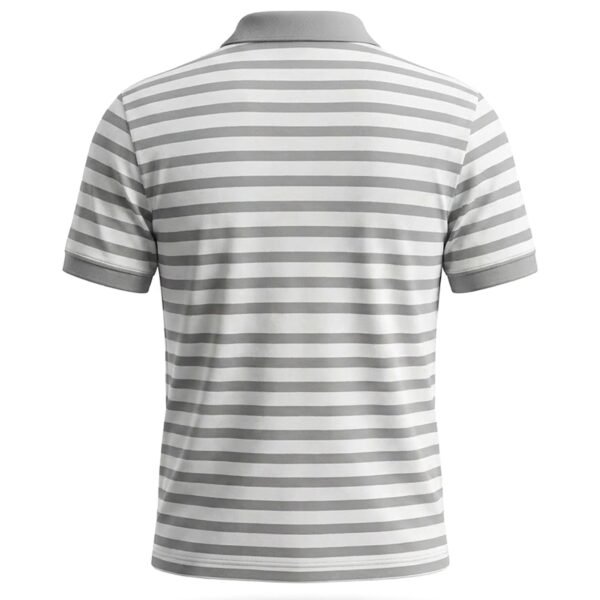 kk-polo-st12-back (HD) Grey & White Striped Polo 220 GSM — back
