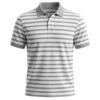 kk-polo-st12-front (HD) Grey & White Striped Polo 220 GSM — front