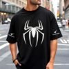 Spider Emblem White 180 GSM Oversized Tee — black, view 1