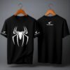 Spider Emblem White 180 GSM Oversized Tee — black, view 2