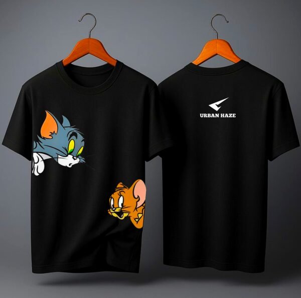 kk-tom-and-jerry-oversized-tee-2-hd Tom & Jerry 180 GSM Oversized Tee — black, view 2