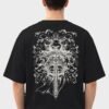 Armoured Knight Sword Oversized Tee Black back Armoured Knight Sword 220 GSM oversized tee in Black — back view